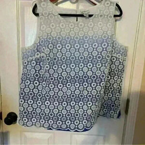 Liz Claiborne sleeveless blouse blue ombré 2X